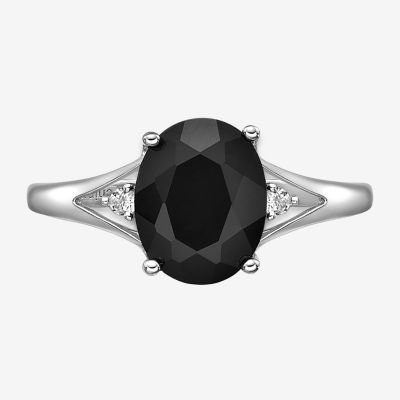 Womens Genuine Black Onyx Sterling Silver Cocktail Ring