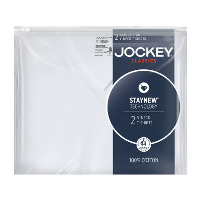 Jockey Classic Mens 2 Pack Short Sleeve V Neck T-Shirt