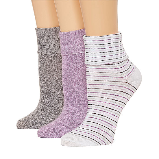 Mixit 3 Pair Turncuff Socks Womens
