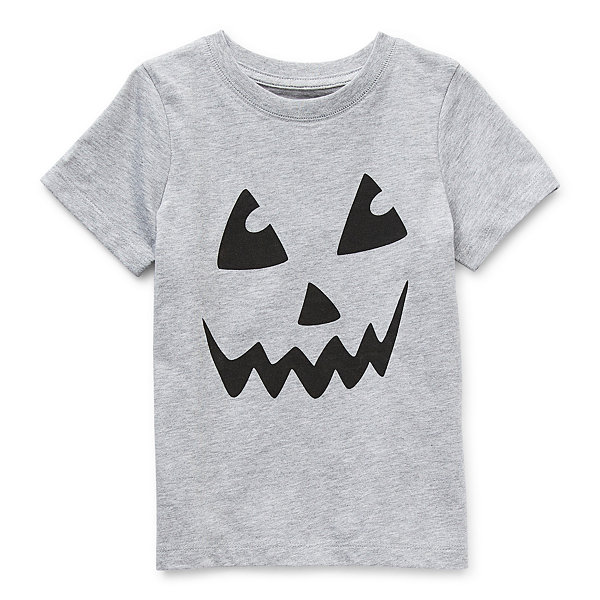 Hope & Wonder Pumpkin Face Halloween Toddler Unisex Crew Neck Short Sleeve Graphic T-Shirt