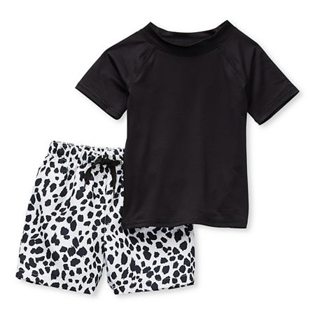 Outdoor Oasis Baby Boys Animal Rash Guard Set, 6-9 Months , White