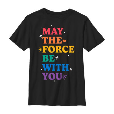 Disney Collection Little & Big Boys Crew Neck Short Sleeve Star Wars Graphic T-Shirt