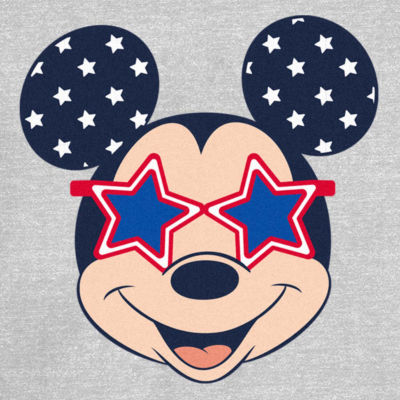 Disney Collection Family Americana Womens Crew Neck Short Sleeve Regular Fit Mickey and Friends Mouse Graphic T-Shirt
