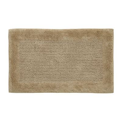 Knightsbridge Link Bath Rug Cotton Non Skid Back - 17x24, Light