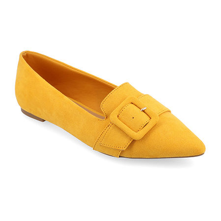 Journee Collection Womens Audrey Slip-on Pointed Toe Loafers, 8 Medium, Yellow