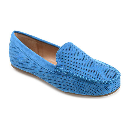 Journee Collection Womens Halsey Round Toe Loafers, 7 Wide, Blue