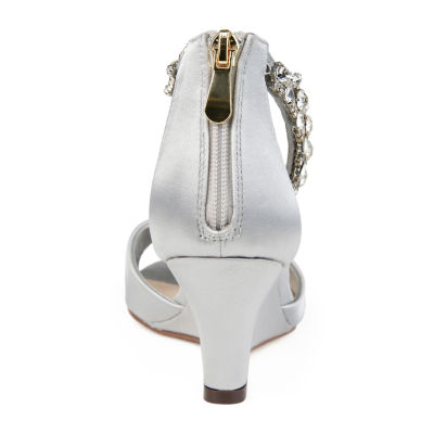 Journee Collection Womens Connor Pumps Zip Open Toe Wedge Heel
