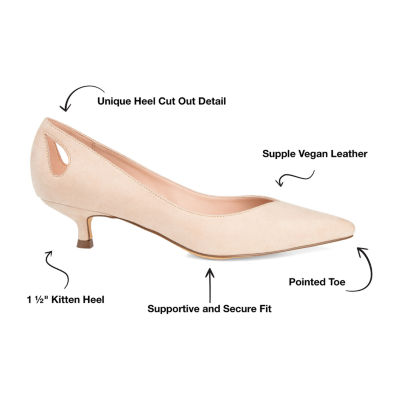 Journee Collection Womens Goldie Pointed Toe Kitten Heel Pumps
