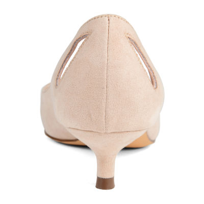 Journee Collection Womens Goldie Pointed Toe Kitten Heel Pumps