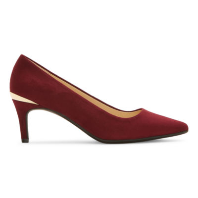 Liz Claiborne Womens Gracie Pointed Toe Cone Heel Pumps