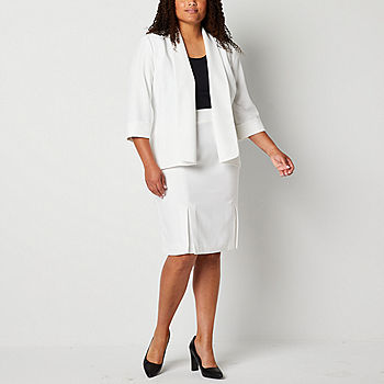 Black Label by Evan-Picone Womens Suit Skirt-Plus, Color: Natural White -  JCPenney