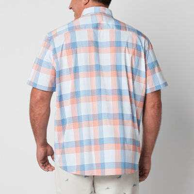 St. John's Bay Performance Big and Tall Mens Classic Fit Short Sleeve Plaid Button-Down Shirt