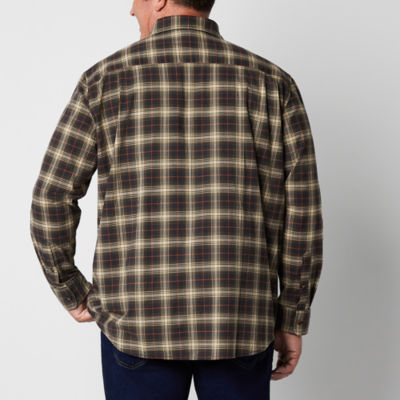 mutual weave Big and Tall Mens Regular Fit Long Sleeve Plaid Button-Down Shirt