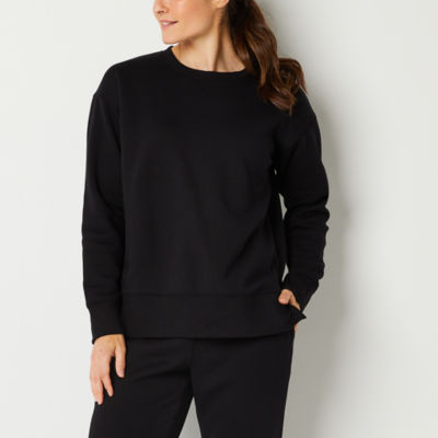 Xersion Womens Fleece Crew Neck Long Sleeve Sweatshirt