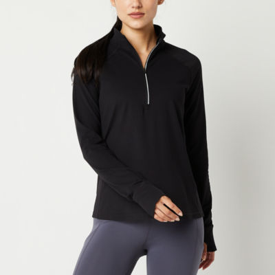 Xersion EverUltra Womens Mock Neck Long Sleeve Quarter-Zip