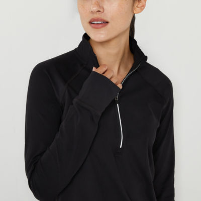 Xersion EverUltra Womens Long Sleeve Quarter-Zip Pullover Plus