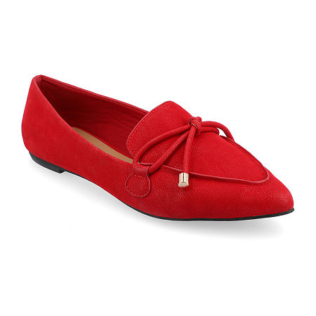 Journee Collection Womens Muriel Pointed Loafers, 12 Medium, Red