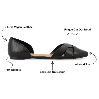Journee Collection Womens Brandee Slip-on Pointed Toe Ballet Flats
