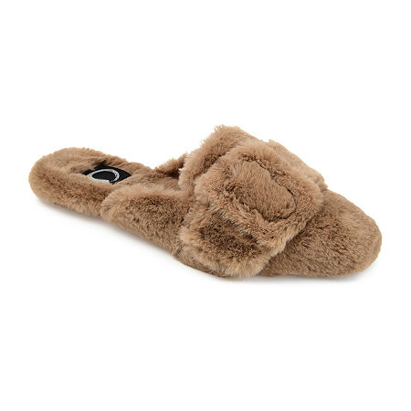 Journee Collection Eara Womens Slip-On Slippers, 7 Medium, Brown