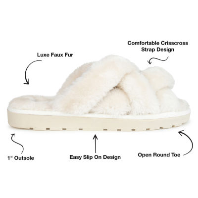 Journee Collection Quiet Womens Slip-On Slippers