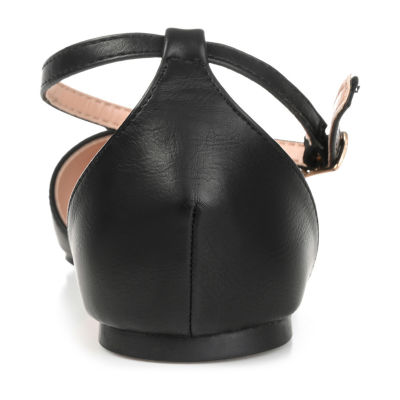 Journee Collection Womens Reba Ankle-Strap Ballet Flats