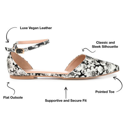 Journee Collection Womens Reba Ankle-Strap Ballet Flats