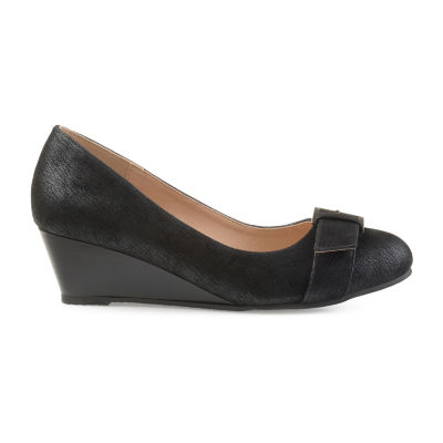 Journee Collection Womens Graysn Round Closed Toe Wedge Heel Pumps
