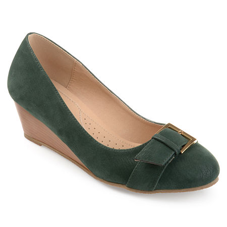 Journee Collection Womens Graysn Wedge Heel Pumps, 8 Medium, Green