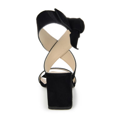 Journee Signature Womens Hether Round Open Toe Block Heel Pumps