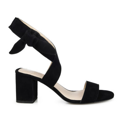 Journee Signature Womens Hether Round Open Toe Block Heel Pumps