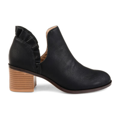 Journee Collection Womens Lennie Booties Stacked Heel Slip-on