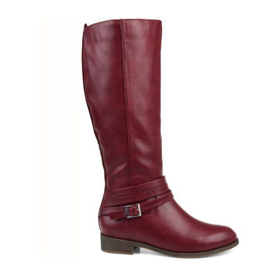 Journee Collection Womens Ivie Extra Wide Calf Stacked Heel Zip Riding Boots