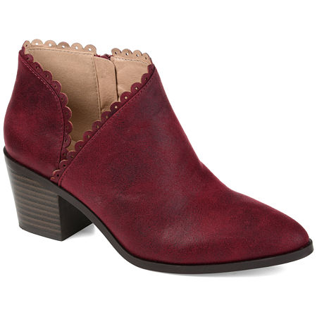 Journee Collection Womens Tessa Stacked Heel Booties, 7 Medium, Red