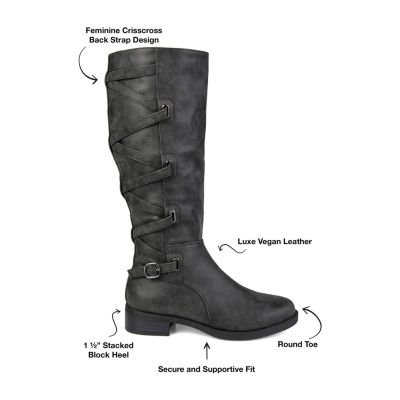 Journee Collection Womens Carly Extra Wide Calf Stacked Heel Riding Boots -  JCPenney