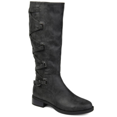 Journee Collection Womens Carly Extra Wide Calf Stacked Heel Riding Boots