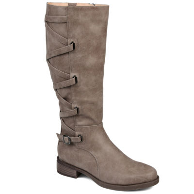 Journee Collection Womens Carly Extra Wide Calf Stacked Heel Riding Boots