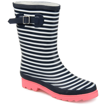 Journee Collection Womens Seattle Block Heel Rain Boots, 6 Medium, Multiple Colors