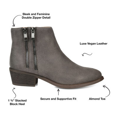 Journee Collection Womens Jayda Stacked Heel Booties