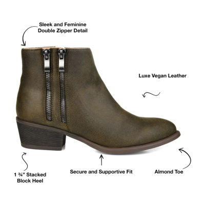 Journee Collection Womens Jayda Stacked Heel Booties