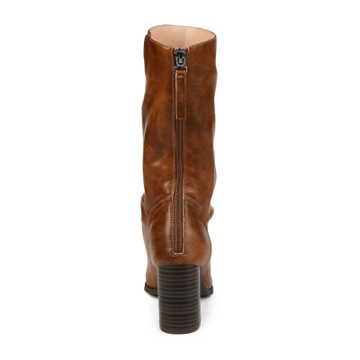 Journee Collection Womens Sequoia Stacked Heel Slouch Boots