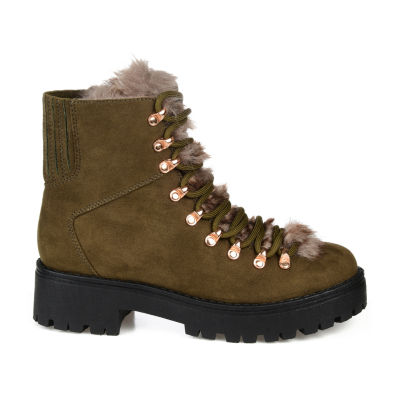 Journee Collection Womens Trail Combat Block Heel Boots