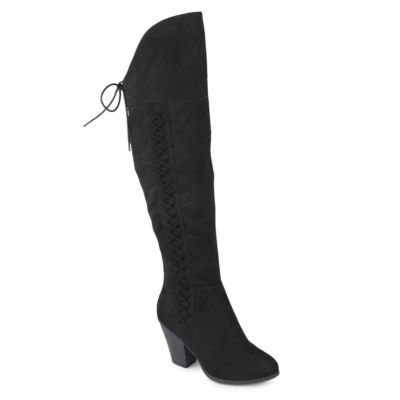 Journee Collection Womens Ivie Extra Wide Calf Stacked Heel Zip Riding  Boots - JCPenney