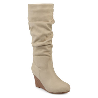 Journee Collection Womens Haze-Wc Wide Calf Wedge Heel Dress Boots