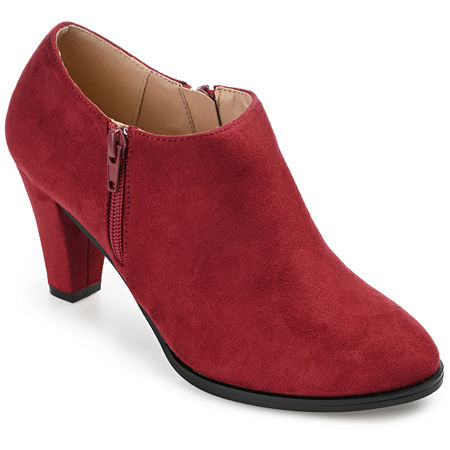 Journee Collection Womens Sanzi Kitten Heel Booties, 10 Medium, Red