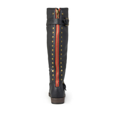 Journee Collection Womens Spokane Studded Riding Boots