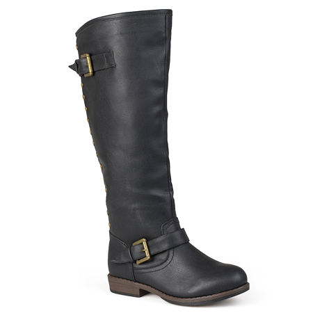 Journee Collection Womens Spokane Studded Riding Boots, 7 Medium, Black