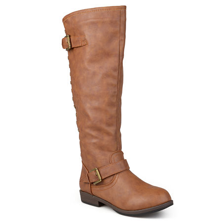 Journee Collection Womens Spokane Studded Riding Boots, 10 Medium, Brown