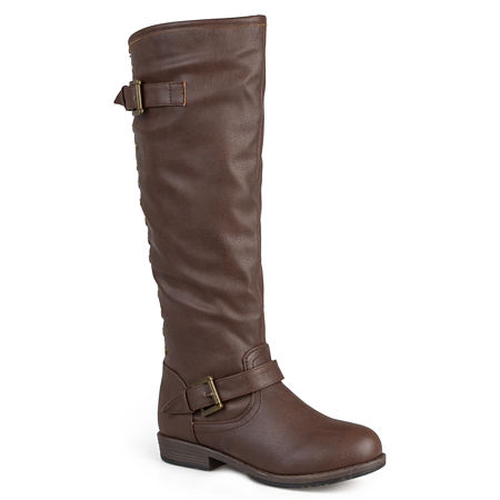 Journee Collection Womens Spokane Studded Riding Boots, 9 Medium, Brown