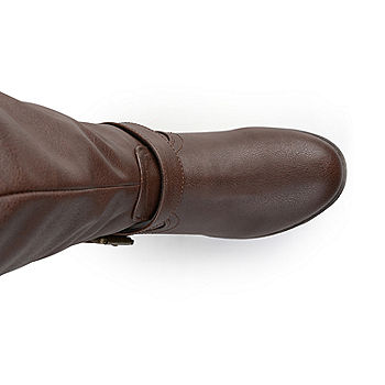 Women's Extra Wide Calf Knee-high Studded Riding Boots 