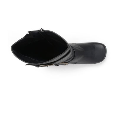 Journee Collection Womens Paris Wide Calf Flat Heel Slouch Boots